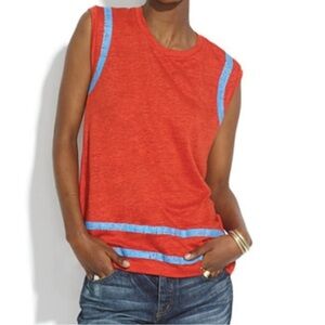 Madewell Linen Fieldgoal Muscle Top Size Large